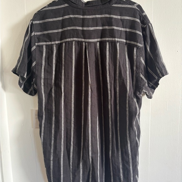 NWT Katin Men's Alan Charcoal Striped Button Down Shirt Linen Cotton Blend - Picture 5 of 8